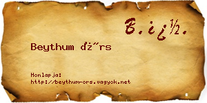 Beythum Örs névjegykártya